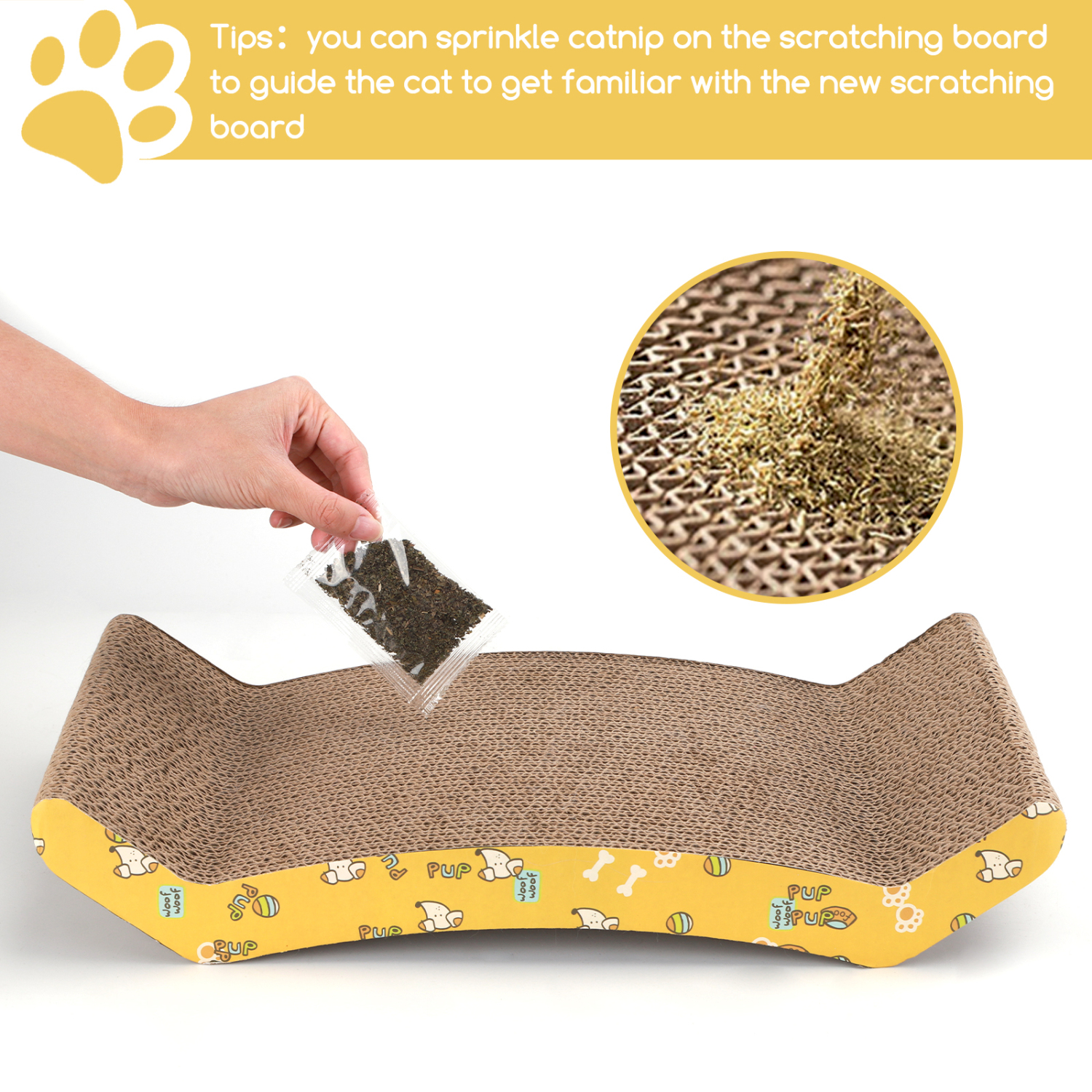 Nobleza Conjunto de 2 Arranhadores para Gatos em Papelão Ondulado com Catnip, 44 x 22 cm