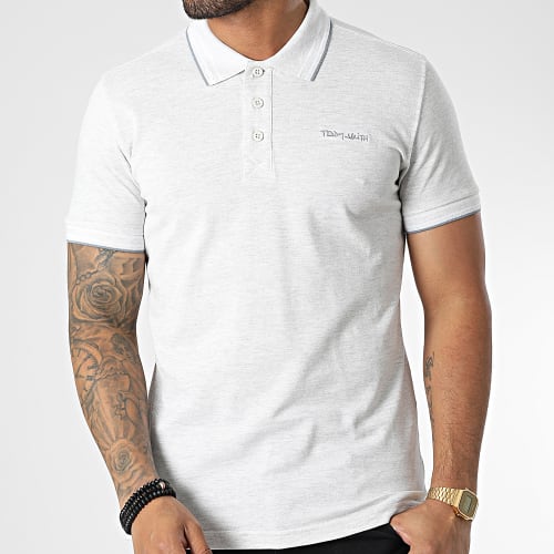 Polo Manches Courtes Pasian Gris Clair Chiné