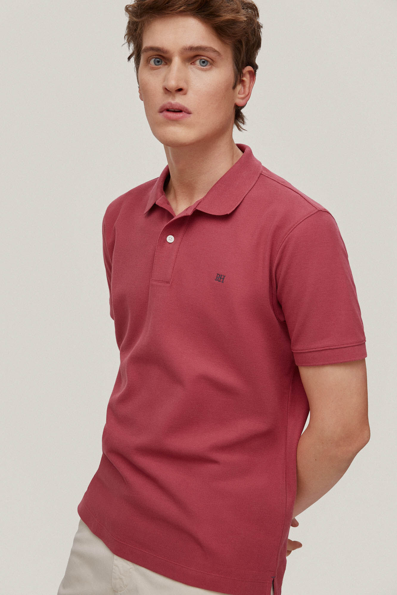 Camisa polo com logotipo - Bordô