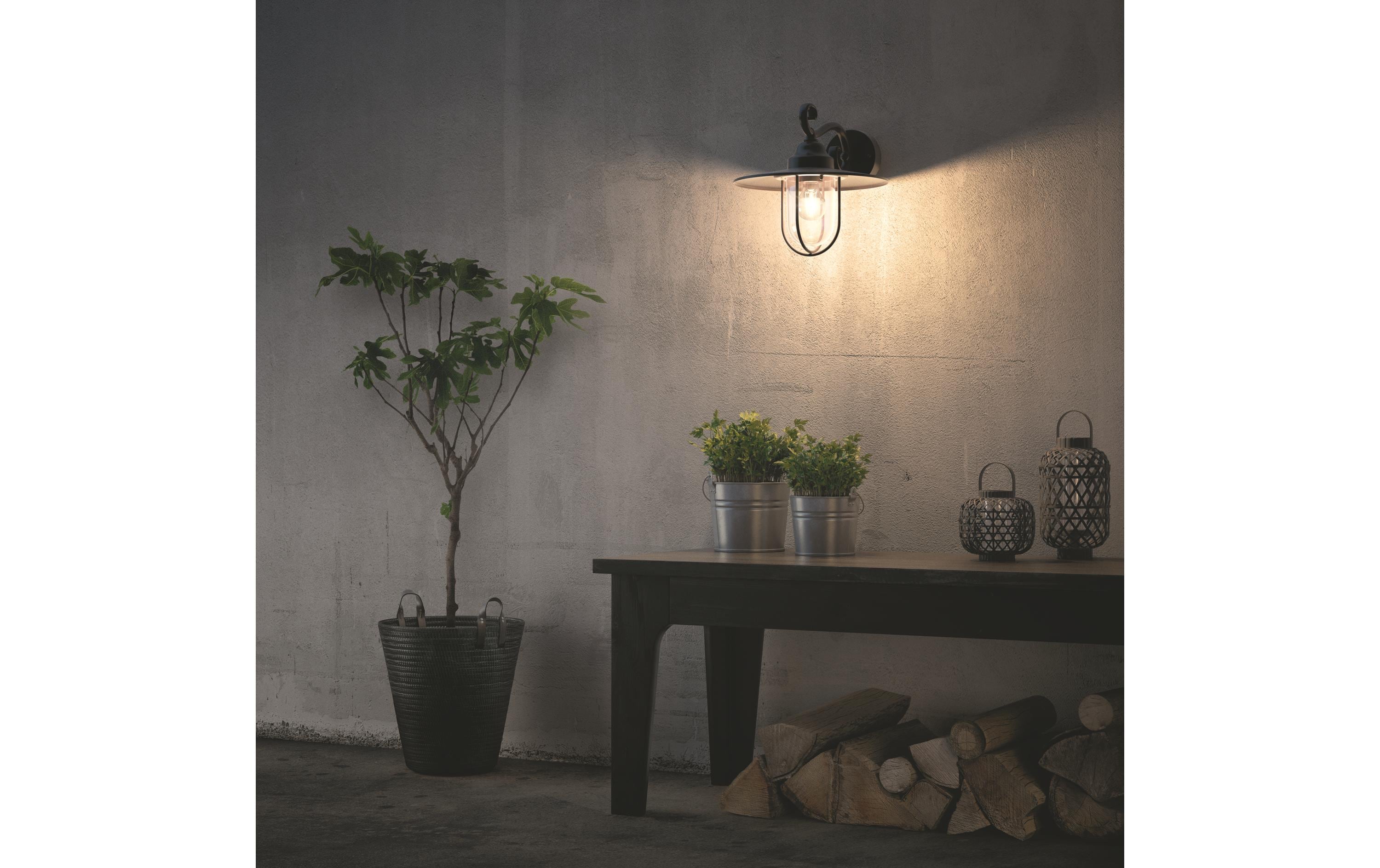 Pasture Wandleuchte schwarz, exkl. LM 1 x 60WWandleuchte für den Aussenbereich, max. 1x 60 W, E-27-Sockel, ohne Leuchtmittel
