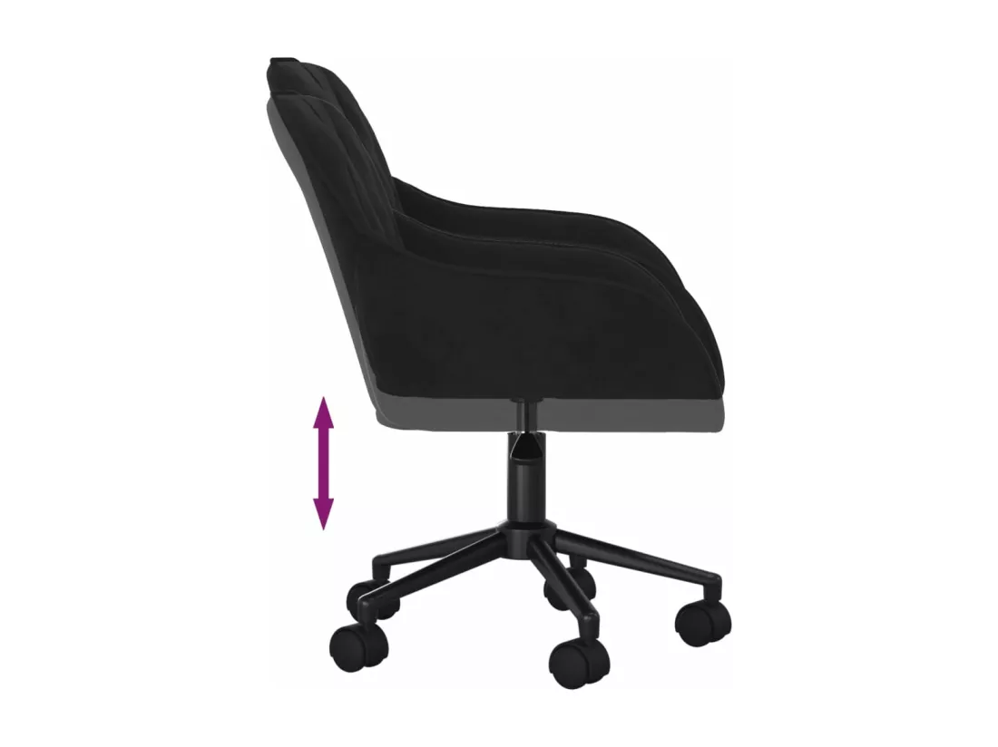 Chaise pivotante de bureau Noir Velours