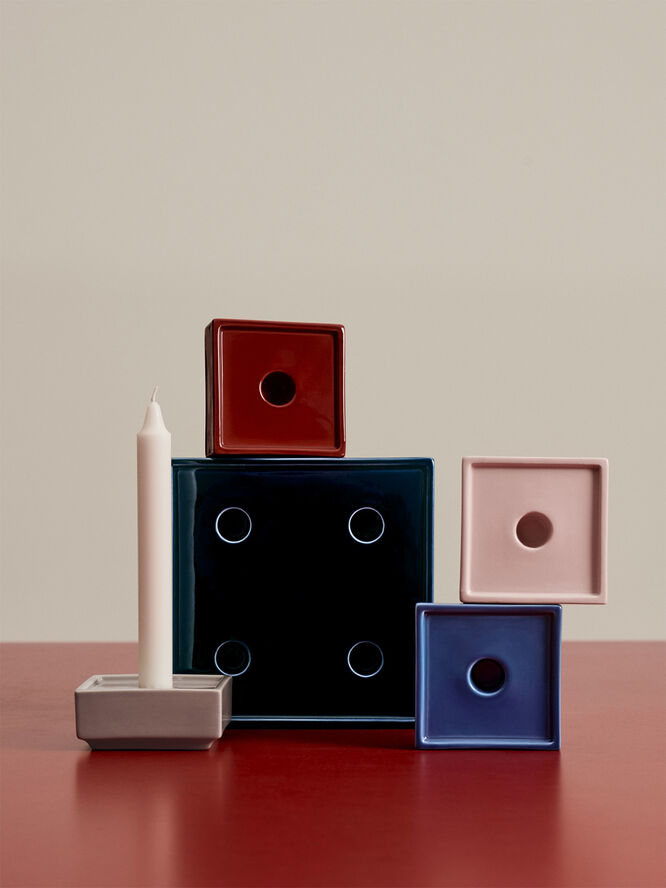 Hay Mattone Candleholder-Small-Red