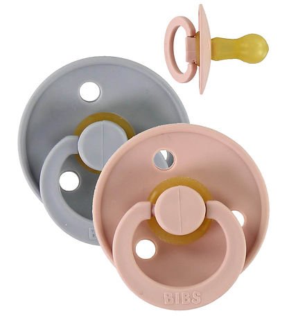 BIBS Colour Schnuller - Gr. 2 - 2er-Pack - Rund - Cloud/Blush