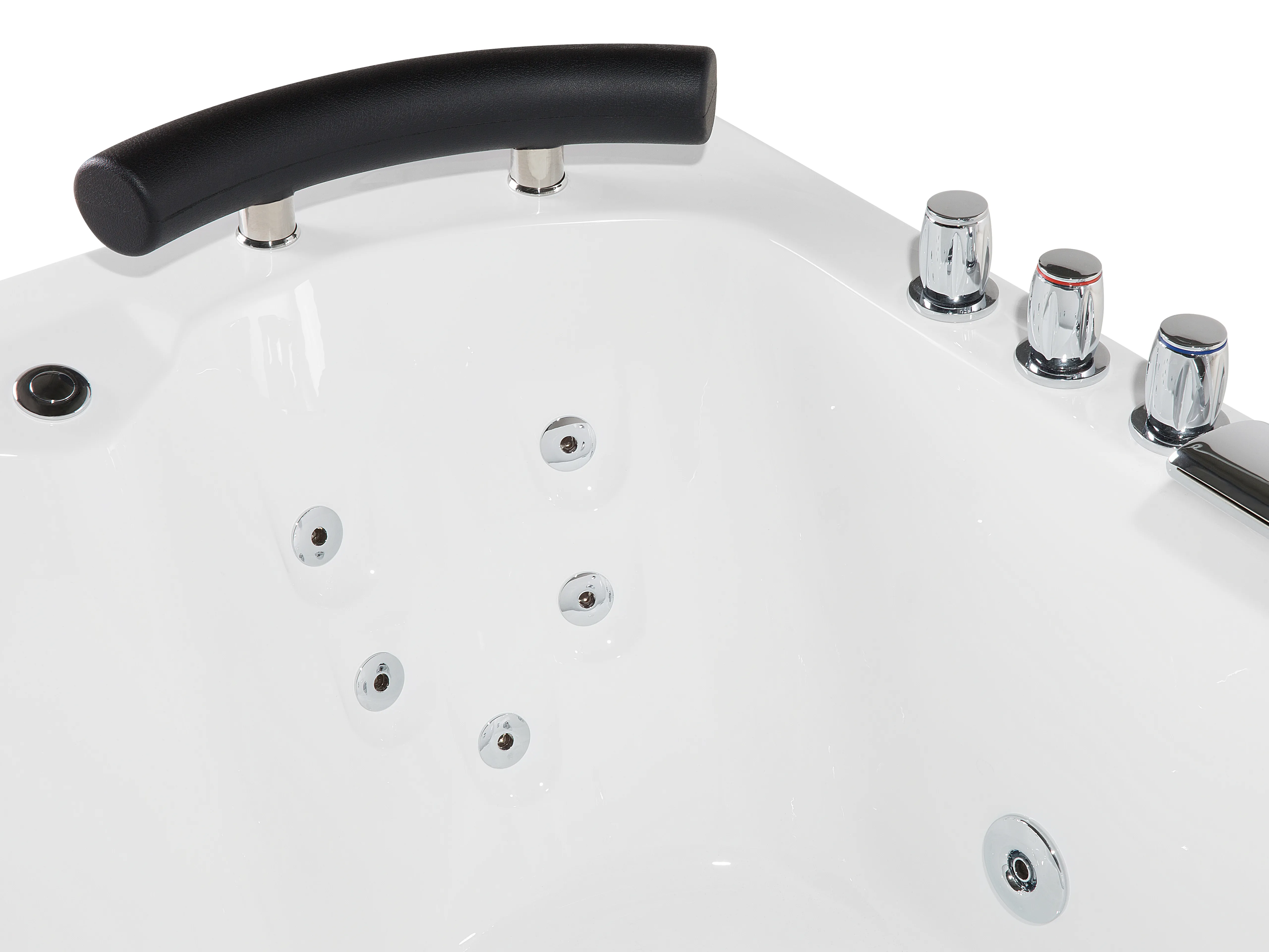Hoek bubbelbad met LED PARADISO rechtszijdig 158 x 113 cm Wit