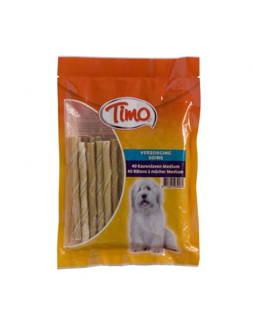 Timo Rund Kauwstaaf - Hondensnacks - Rund 13 cm 40 stuks Medium
