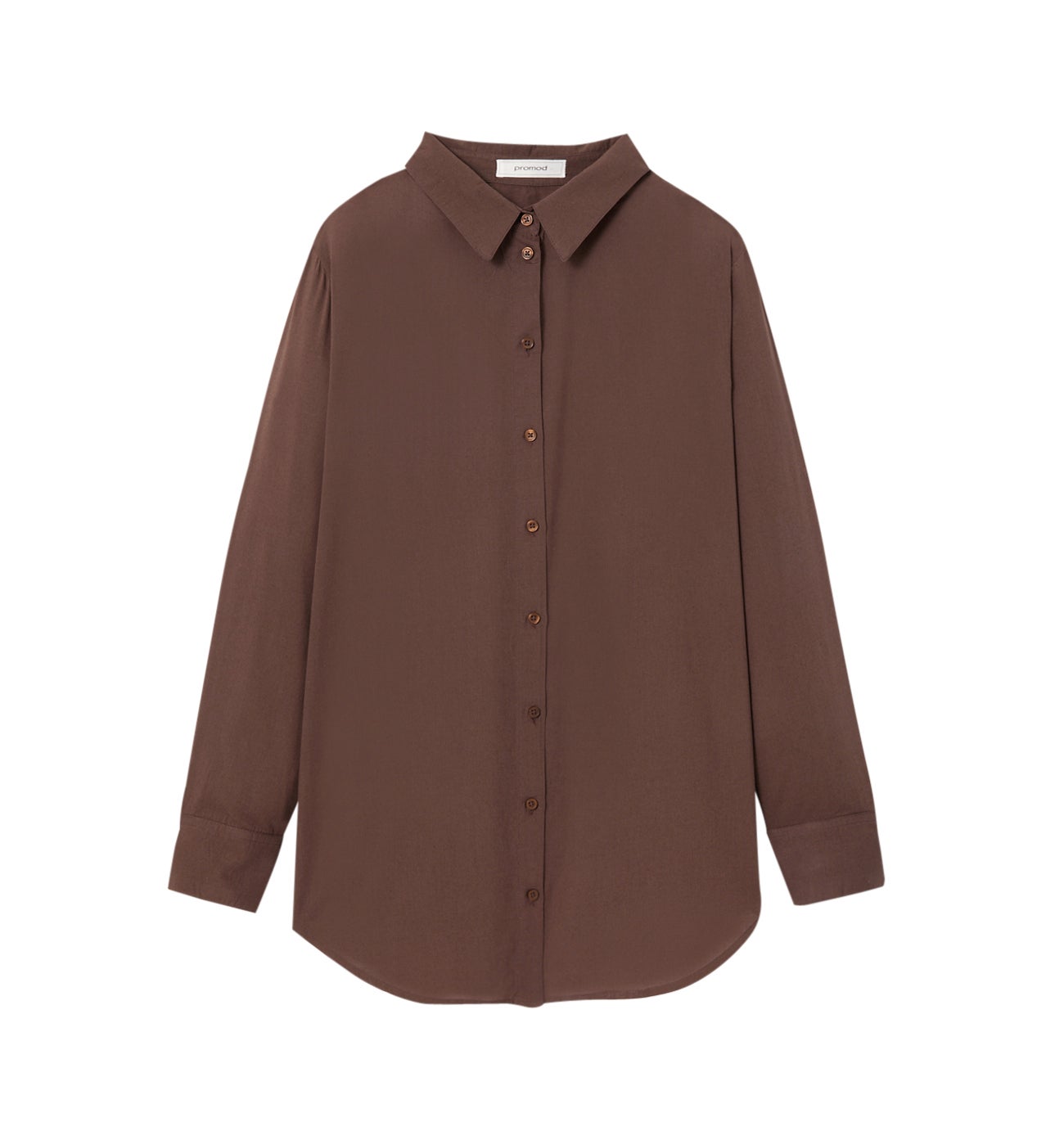 Chemise en coton Femme - Marron moyen