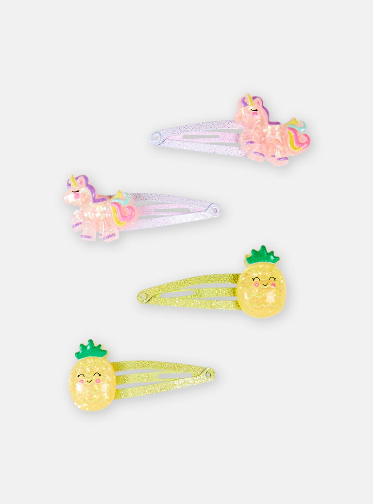 Lot de 4 barrettes fantaisie pour fille