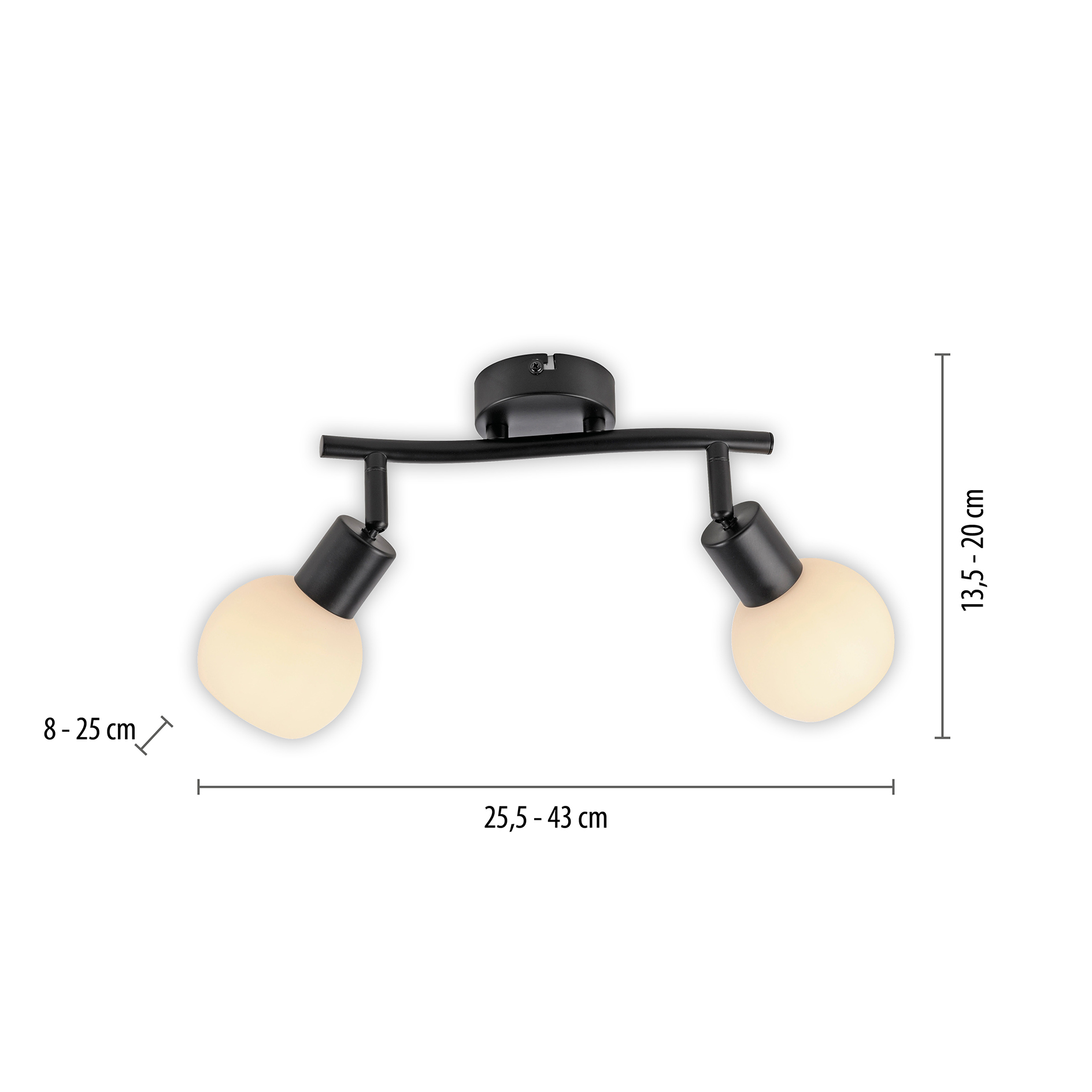 LED-Deckenstrahler - schwarz - 2-flammig