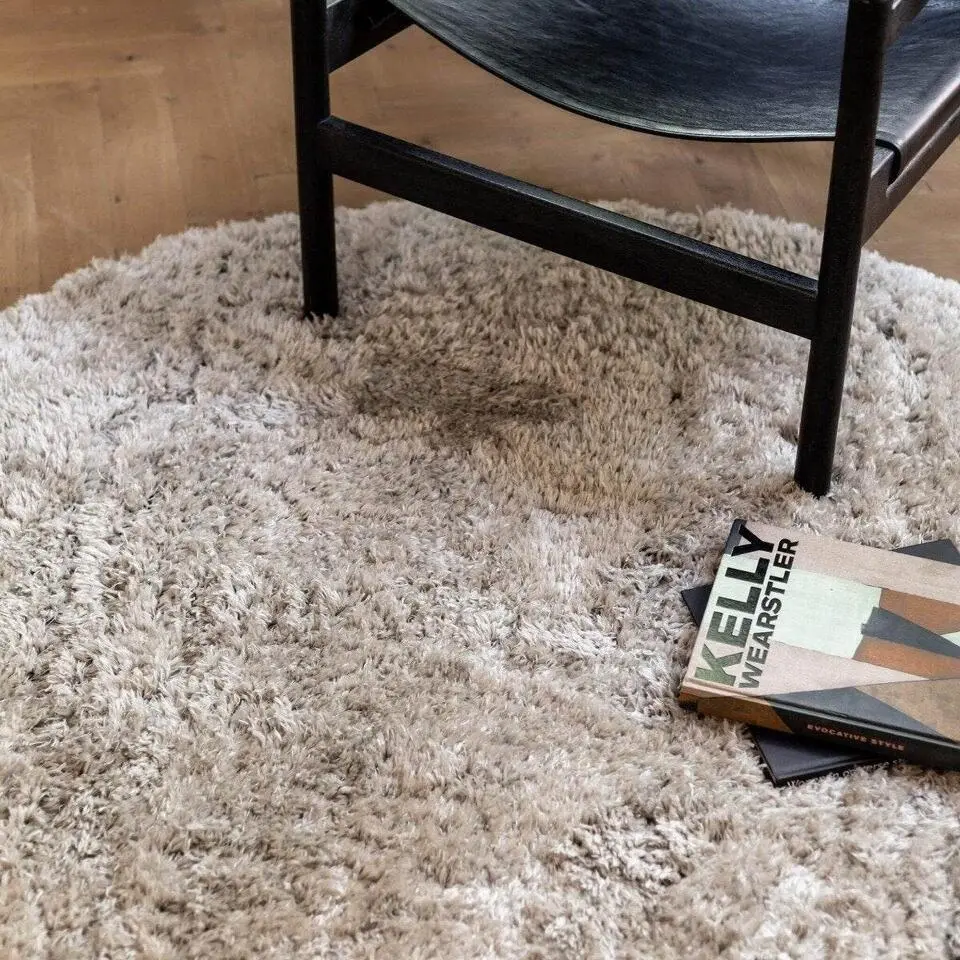 Interieur05 rond vloerkleed Fender wit/creme - 240 x 240 cm
