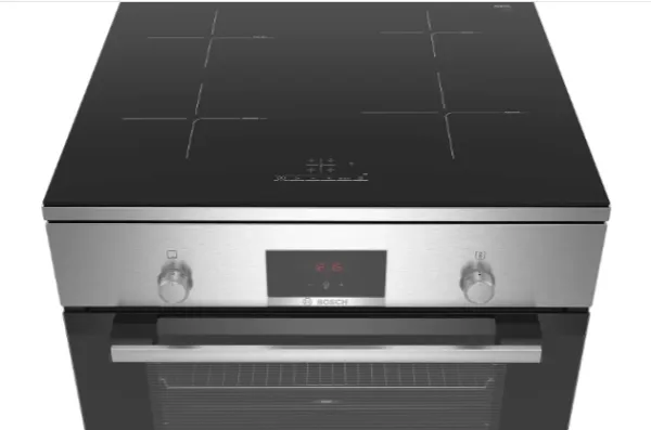 Bosch Serie | 4 HLN39A050U - Komfur - fritstående - bredde: 60 cm - dybde: 60 cm - højde: 90 cm - med selv-rengøring - rustfrit stål