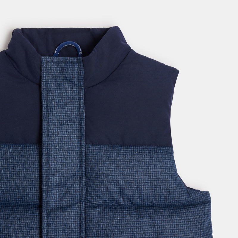 Doudoune bicolore sans manche bleue garçon