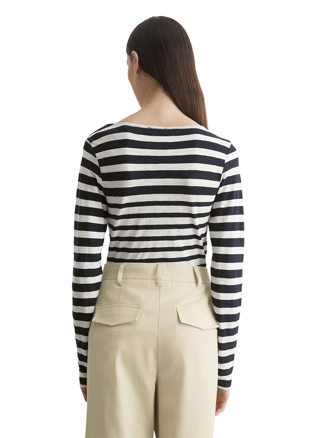 Marc O’Polo T-shirt, long sleeve, boat neck, st Multi dark