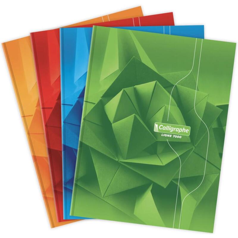 Cahier brochure rembordée rigide 7000 24x32 cm 192 pages grands carreaux 70 g - Assortis