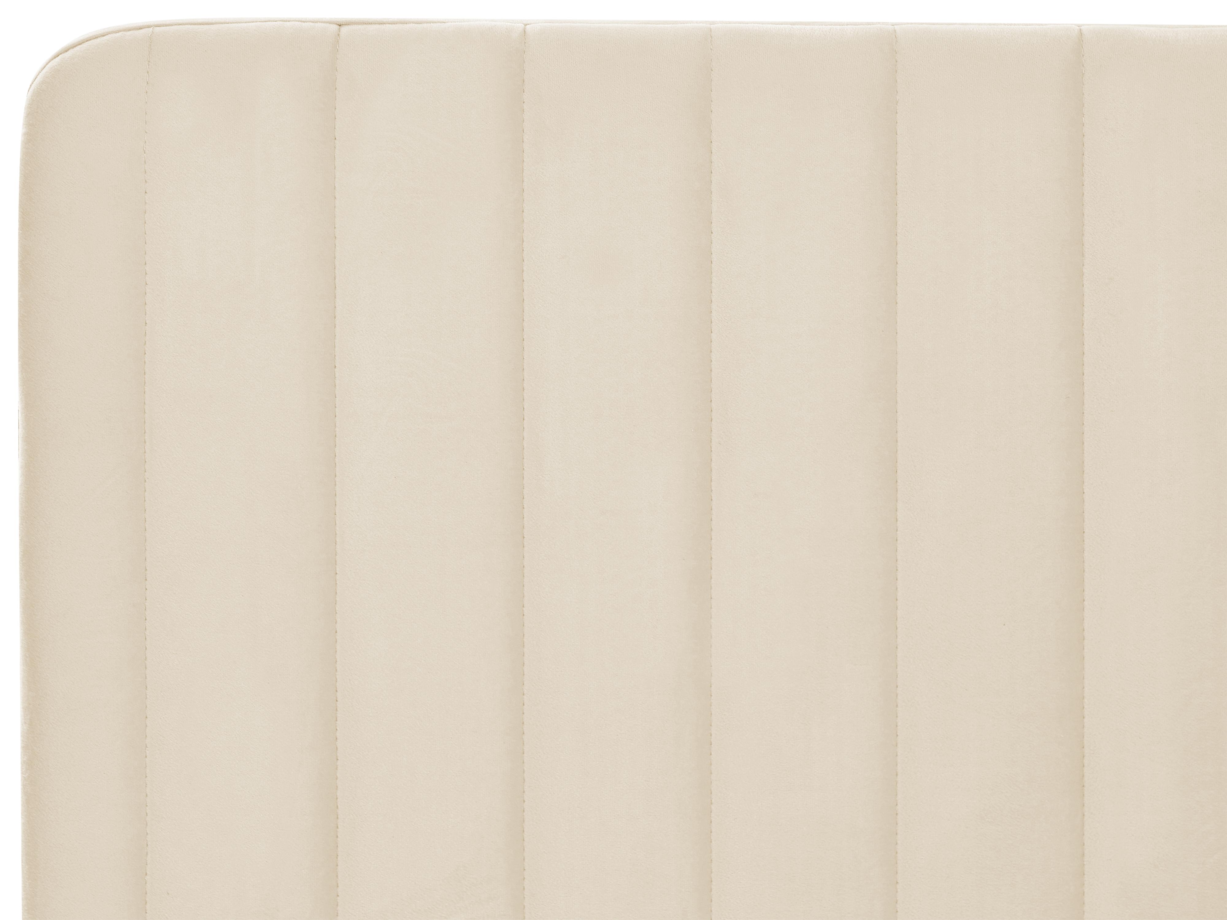 Bed Fluweel LUNAN 140 x 200 cm Lichtbeige
