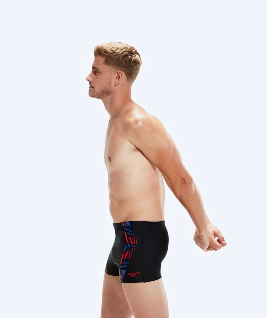 Speedo aquashorts til mænd - Tech Print - Sort/blå