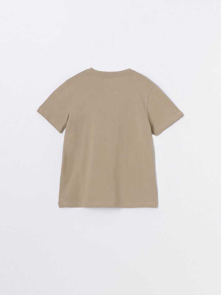 Pacote com 6 camisetas de manga curta estampadas - Cor Areia