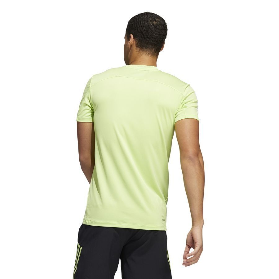 adidas T-shirt d'Entraînement Aeroready Primeblue 3-Stripes - Jaune/Blanc