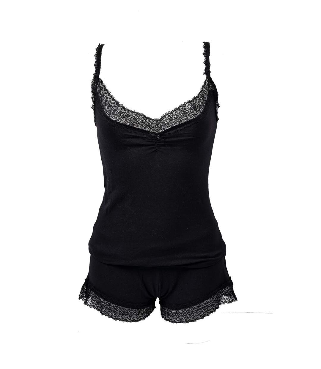 Pyjama Court Femme TWINDAY en Coton 27214 NOIR