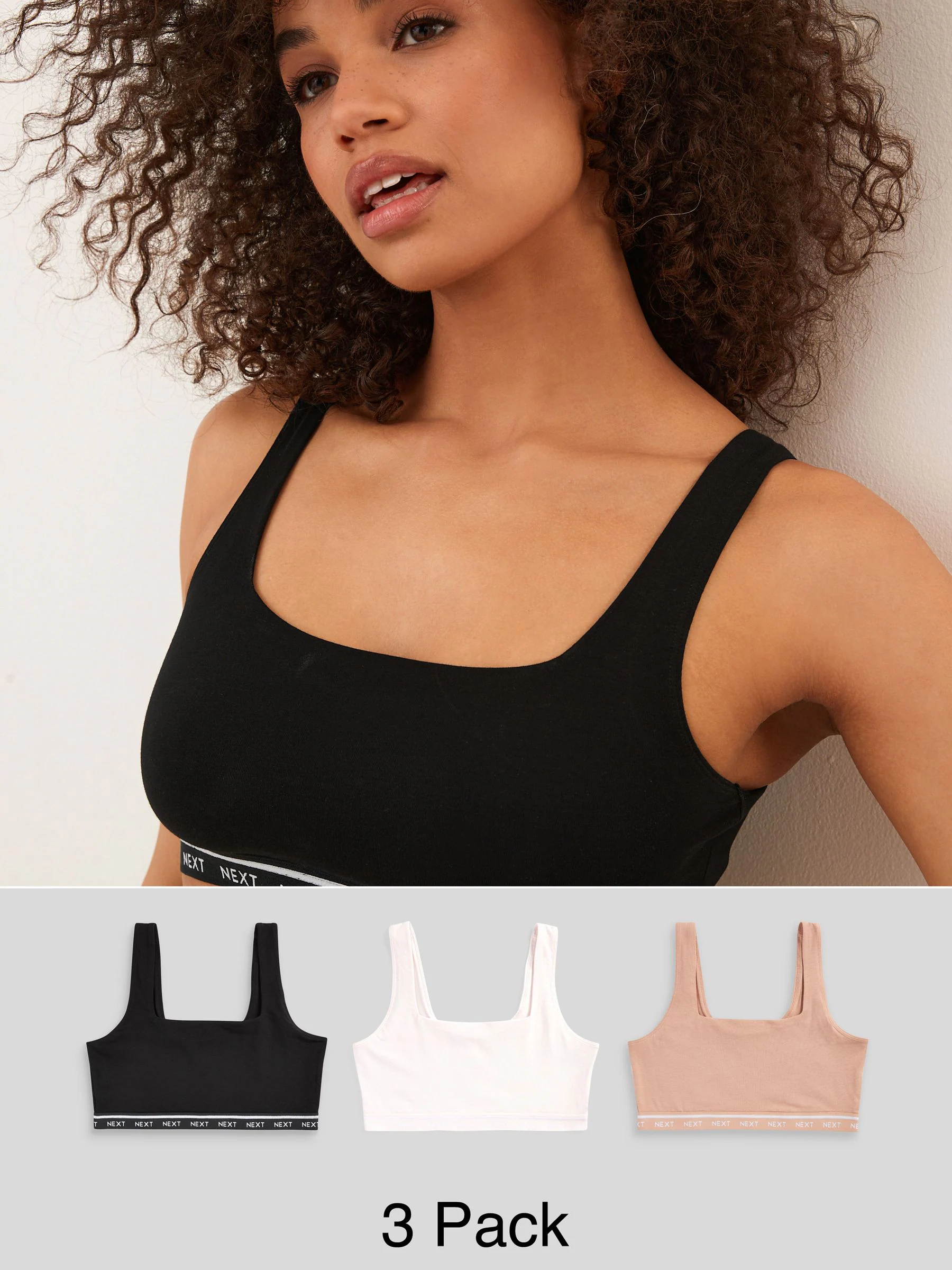 Zwart/crème/praline huidskleur - Gewatteerde cropped tops met ultiem comfort