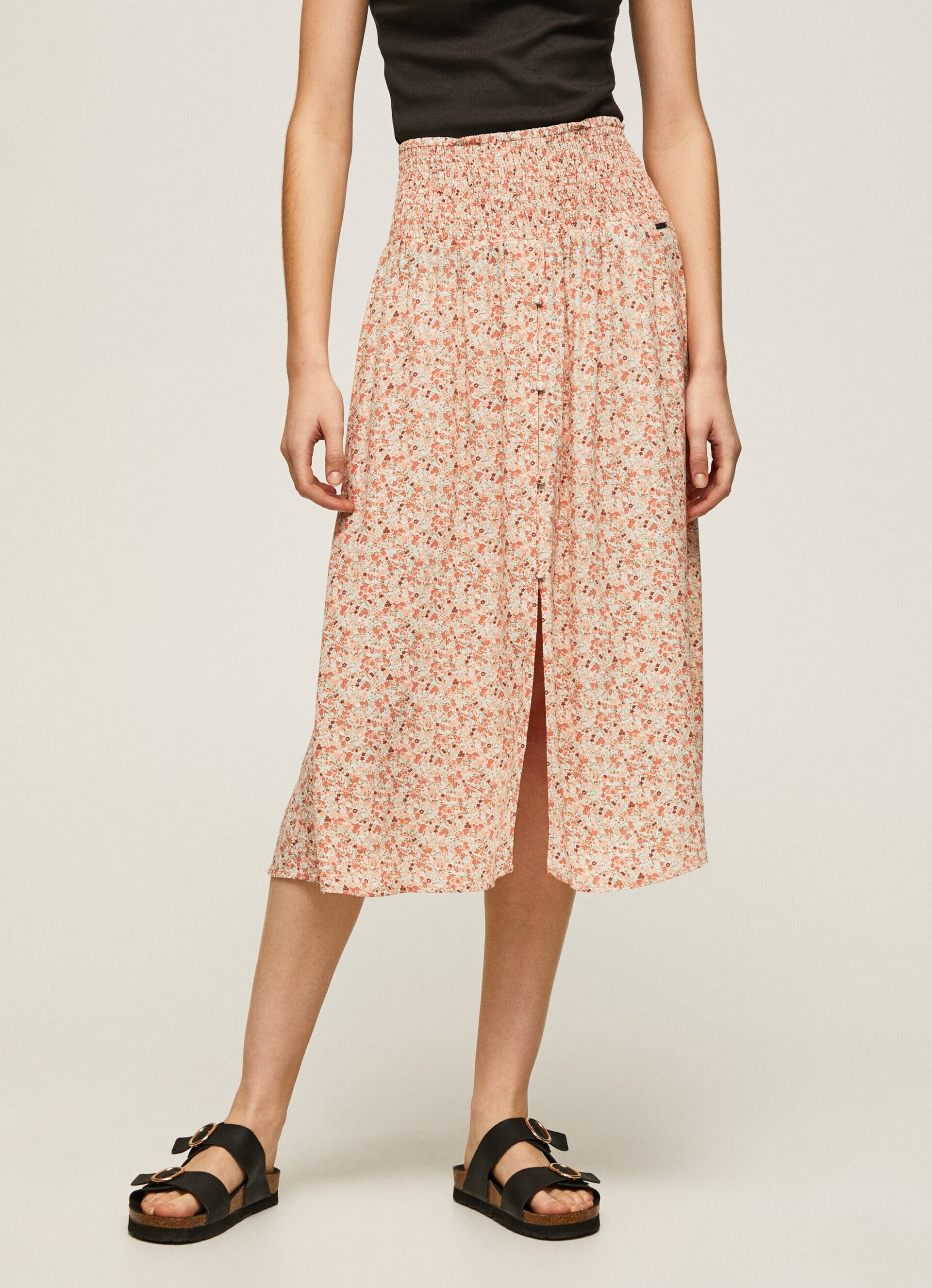 SAIA COM ESTAMPA FLORAL - multicolorida