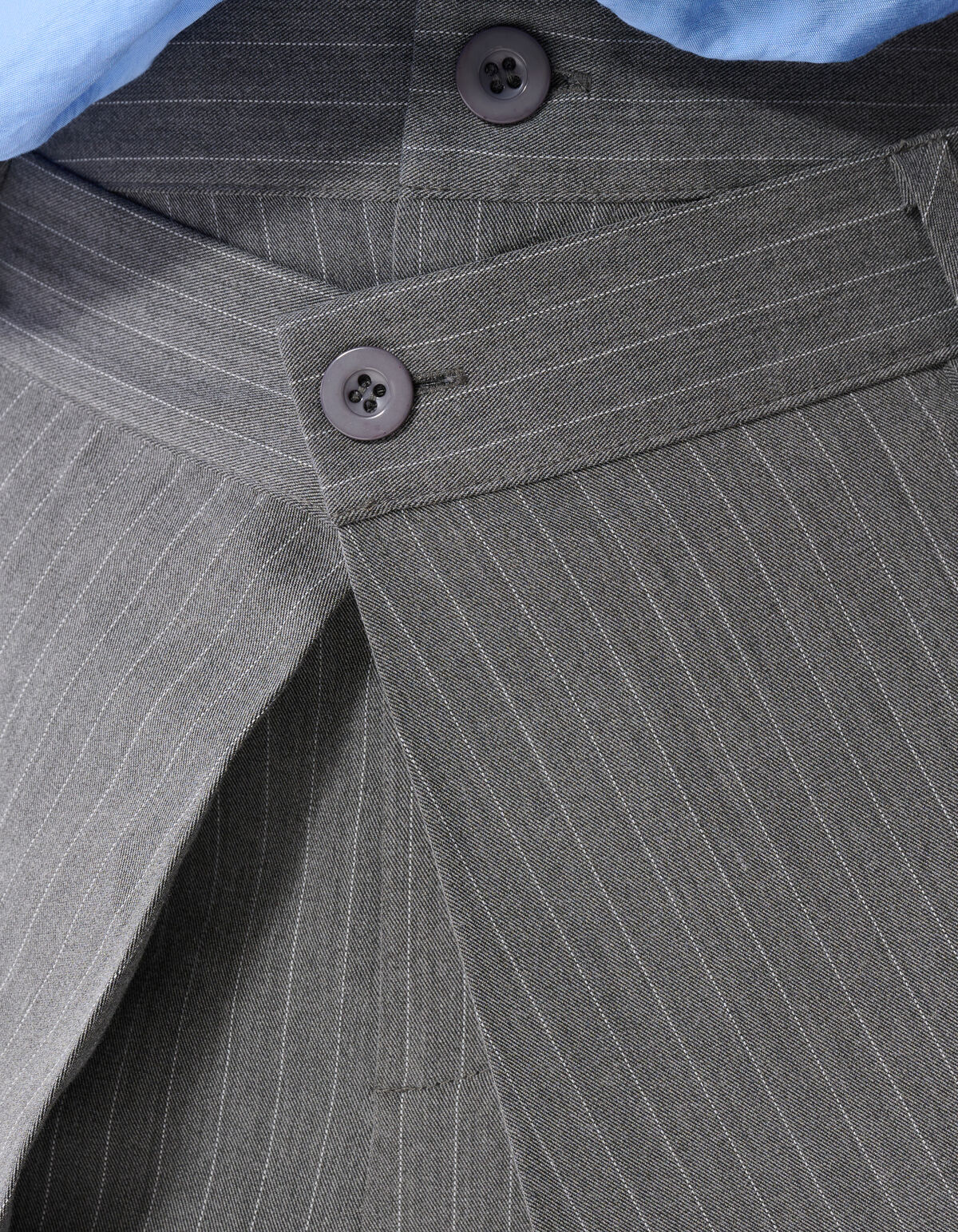 Pinstripe Pleated Pantalon Donkergrijs