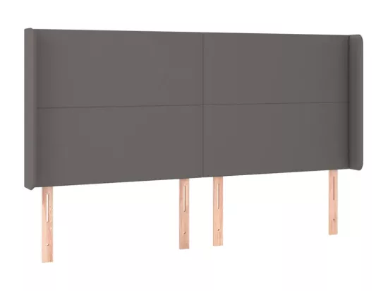 Sommier tapissier et matelas et LED Gris 180x200 cm Similicuir