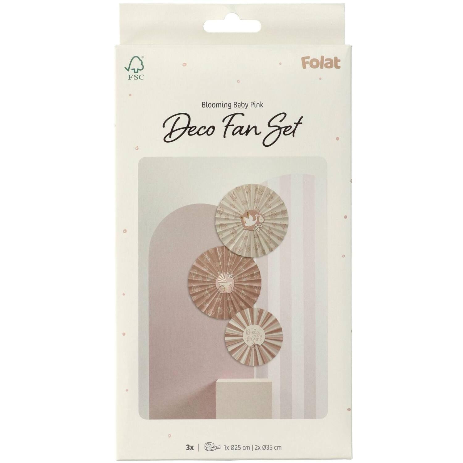 Geboorte Papieren Waaiers Babygirl 3st