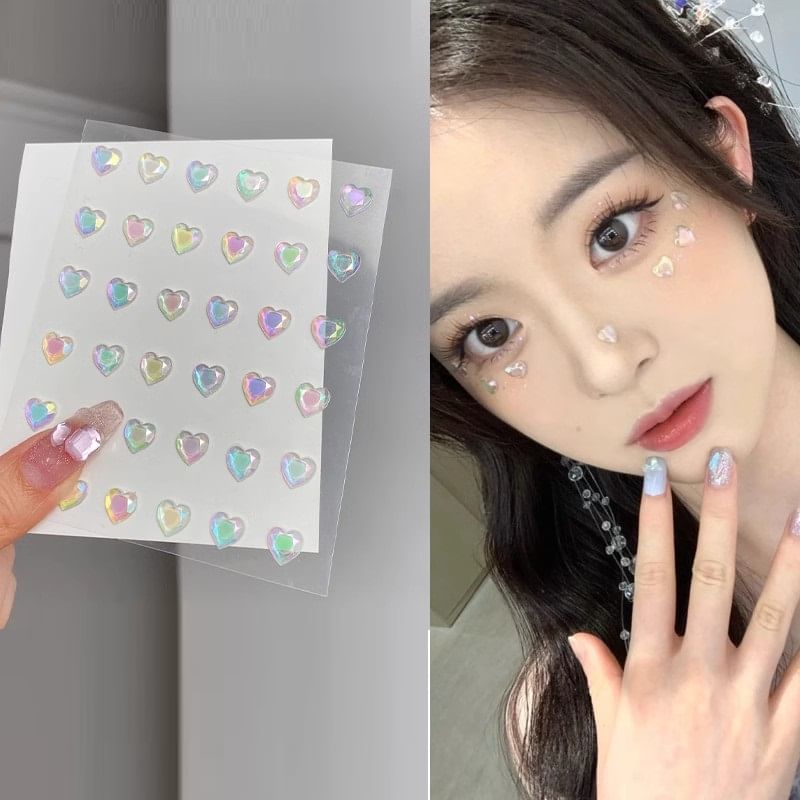 Malnia Home - Hartvormige Gezichtsmake-up Juwelen Sticker