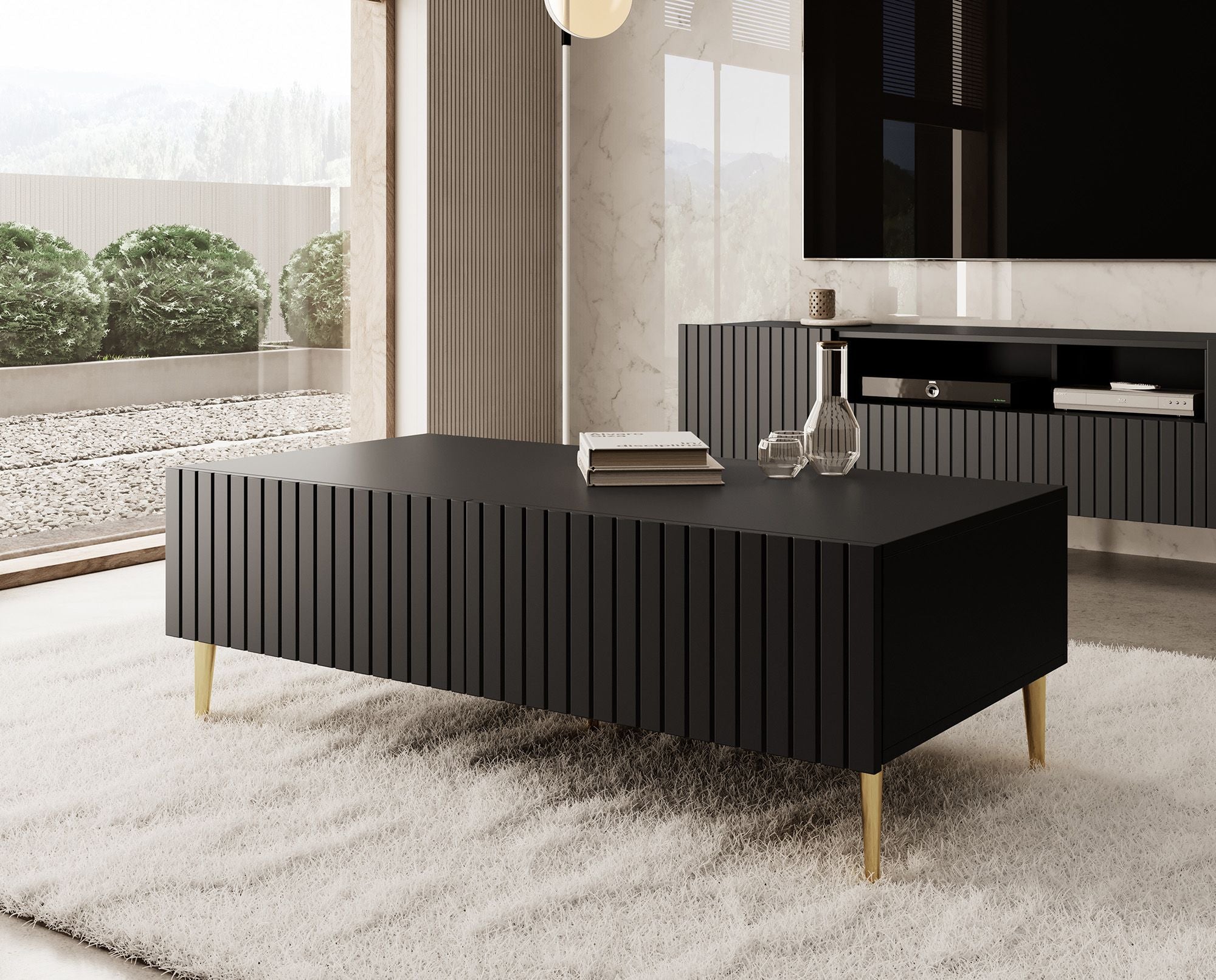 Meubella - Salontafel King - Mat Zwart - 120 cm