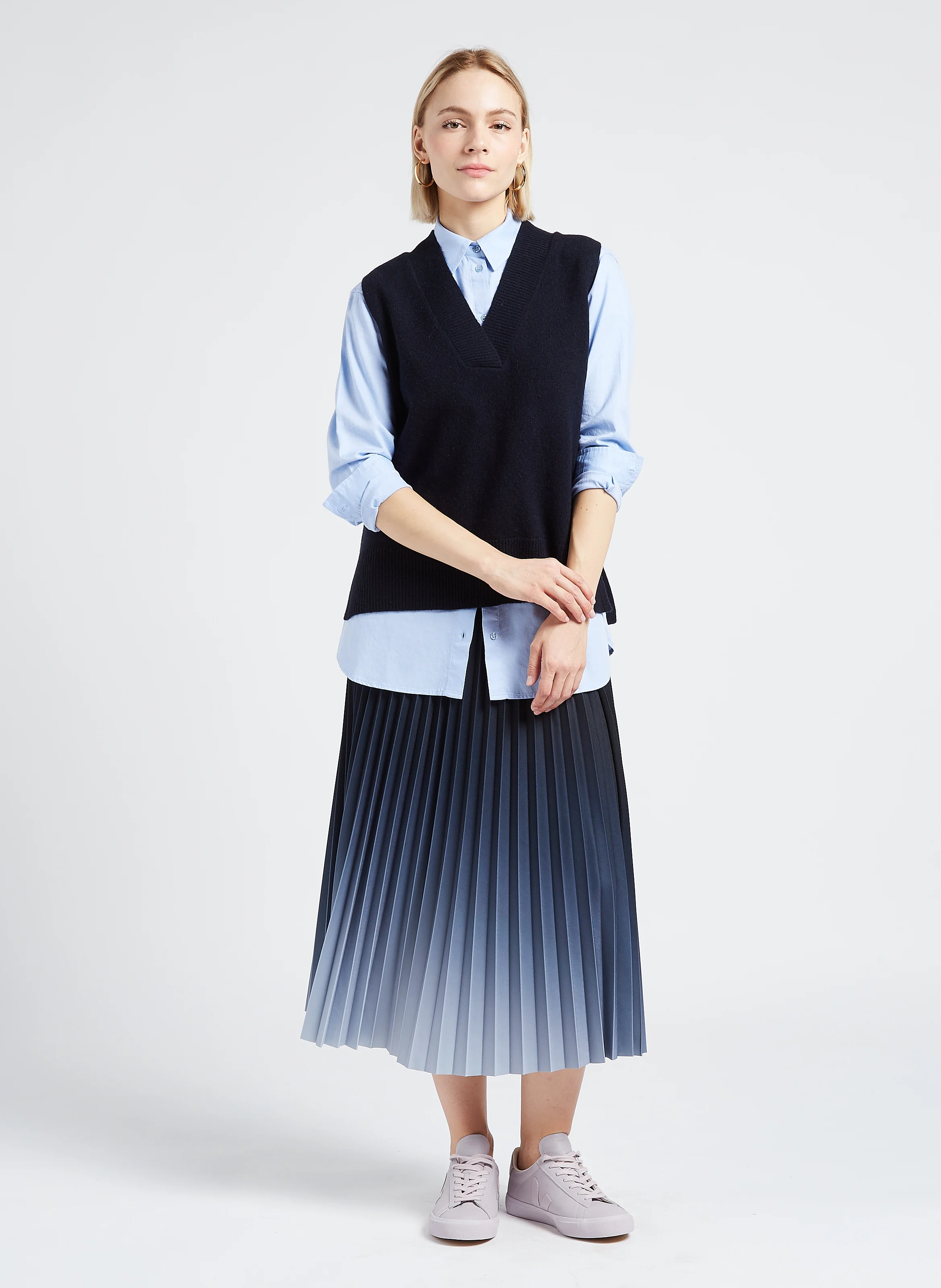 THOMAS - Chemise col classique en coton| Bleu