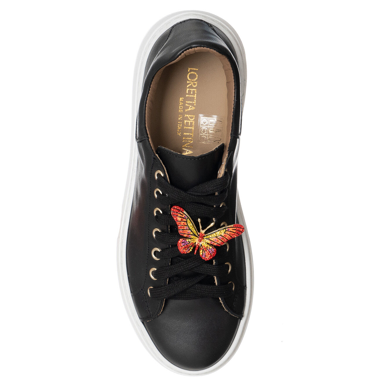 Loretta Pettinari Sneakers en Cuir Farfa noir/rouge