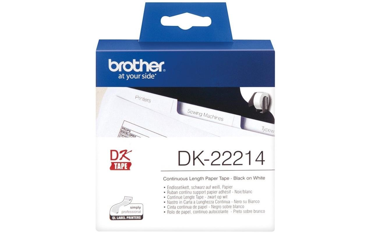 Etikettenrolle DK-22214 Thermo Direct 12 mm x 30.48 mEtikettenrolle für Thermodirekt-Drucker