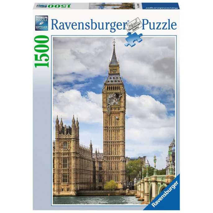 Puzzle : 1500 pièces : Drôle de chat sur Big Ben