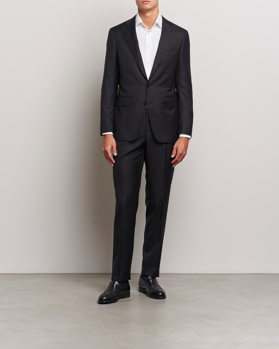 Canali Super 130s Wool Capri Suit Black