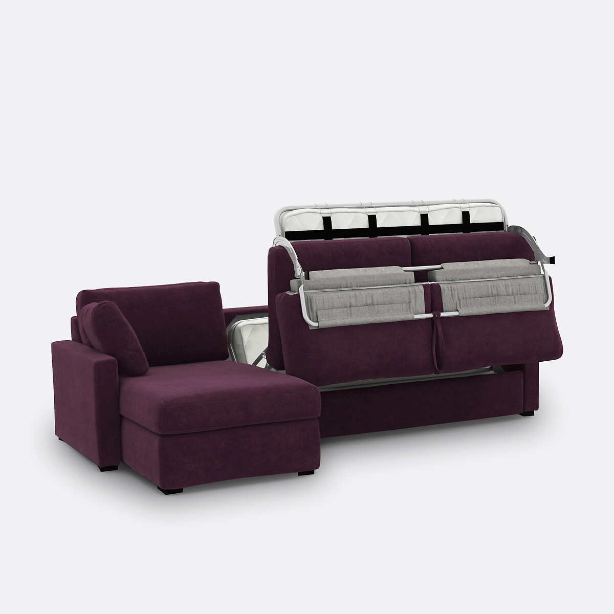 LA REDOUTE INTERIEURS<br>Sofá-cama de canto veludo, espuma, Timor