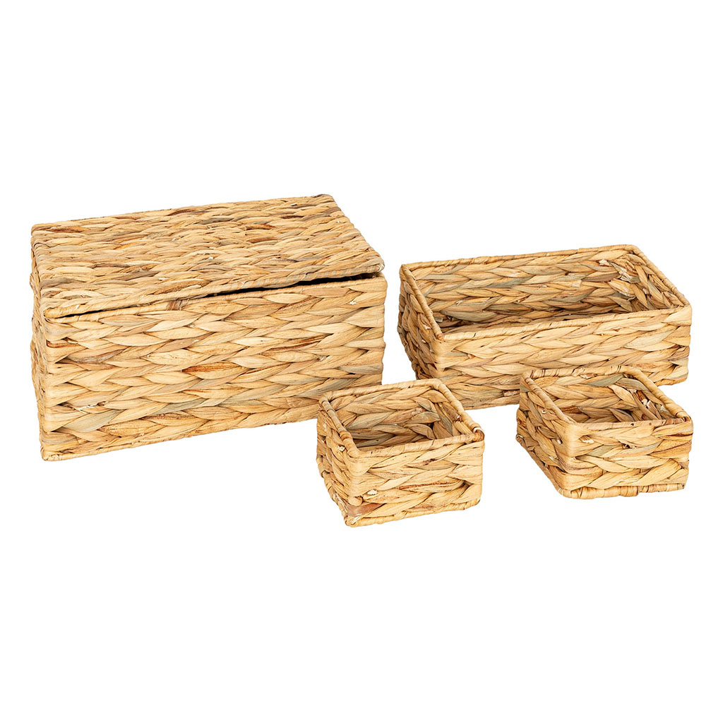 Lot de 4 paniers jacinthe LIA