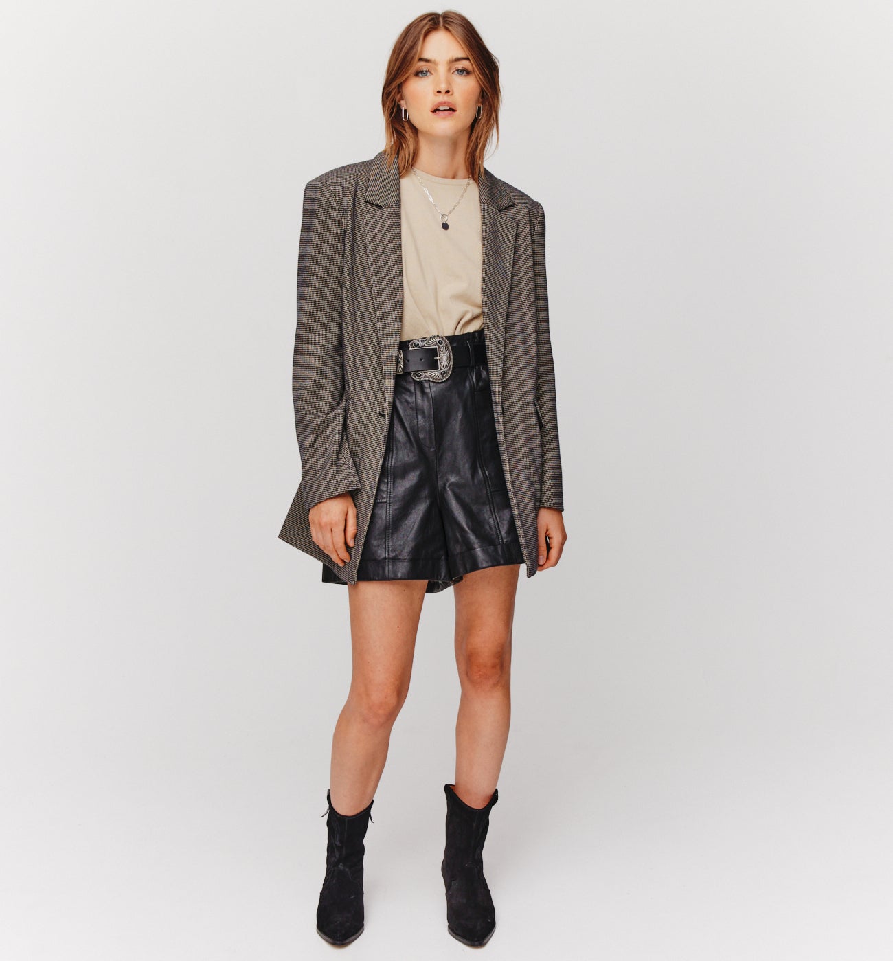 Veste de tailleur à carreaux - Imprimé noir