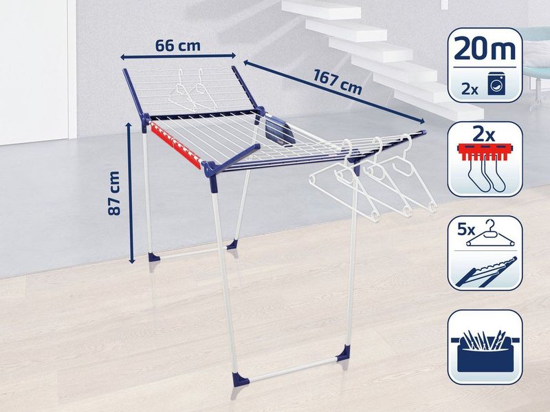 Leifheit - Pegasus 200 Solid Comfort - Droogrek - Wit - Metaal
