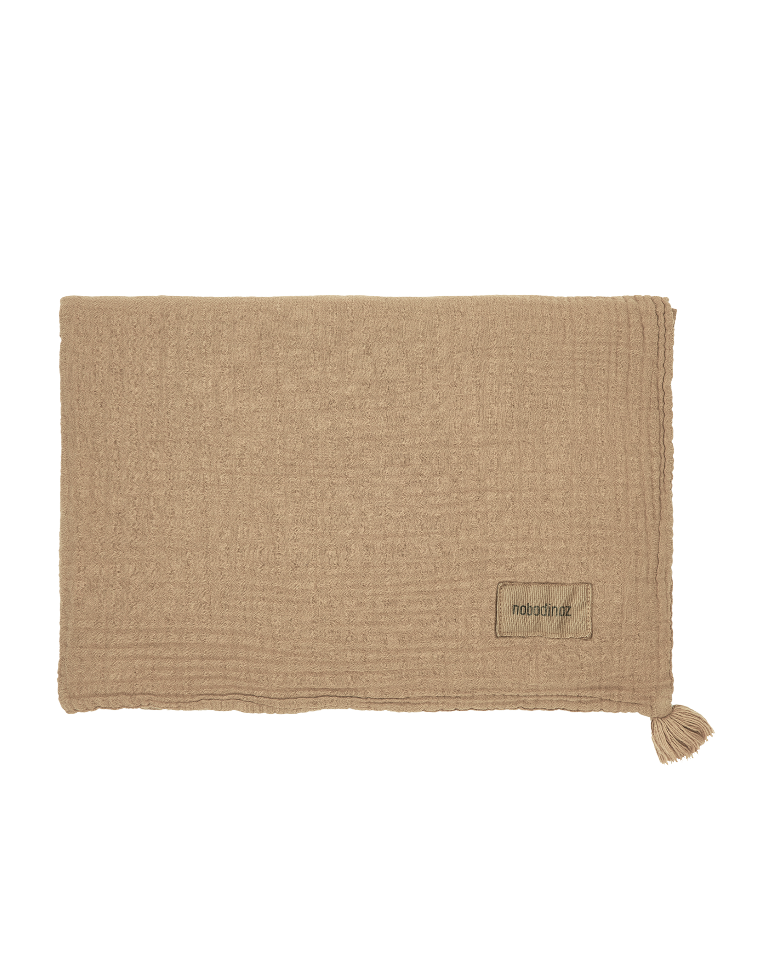 Couverture wabi-sabi en double gaze de coton lavé | Marron