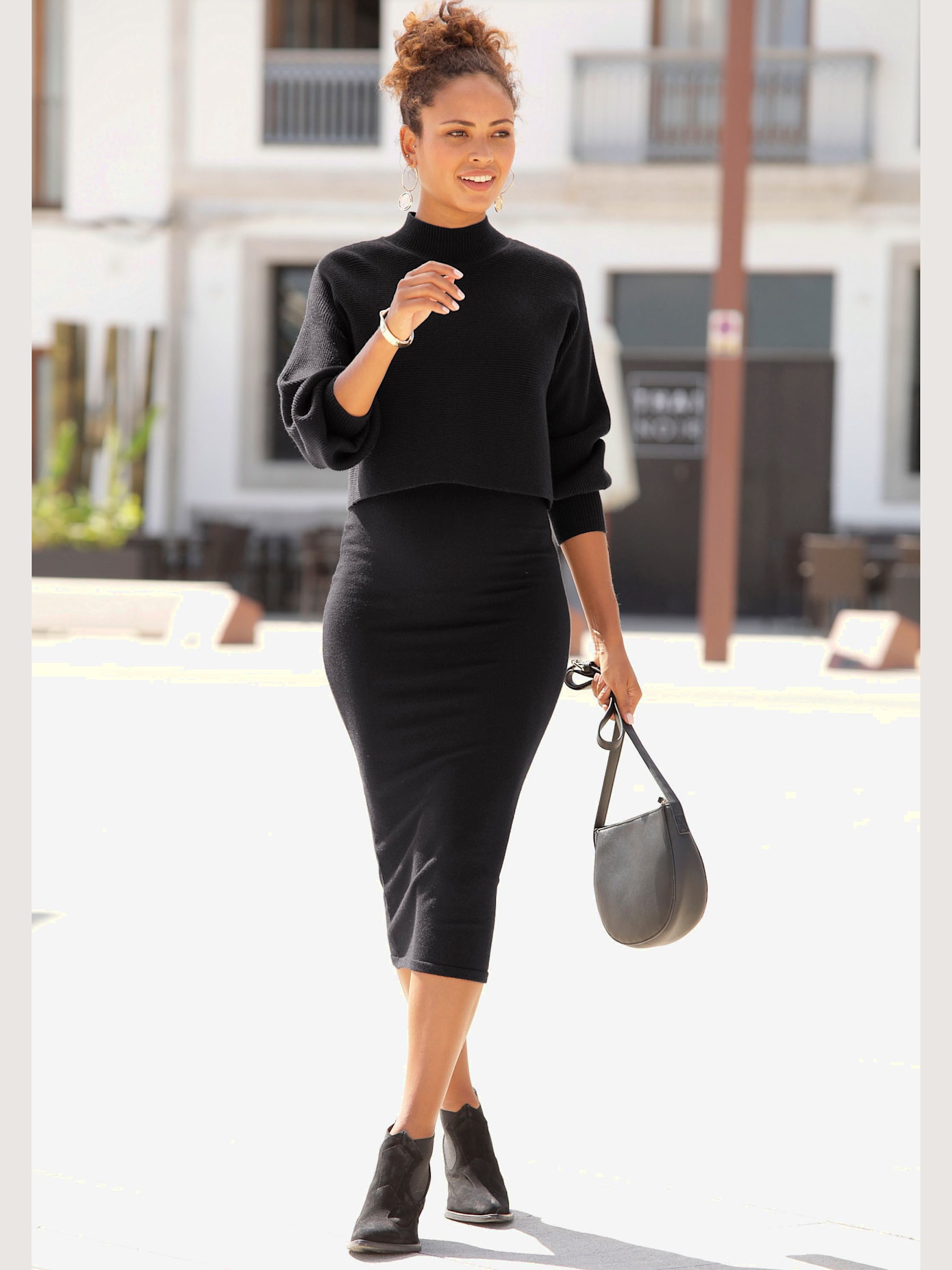 Robe en tricot encolure ronde