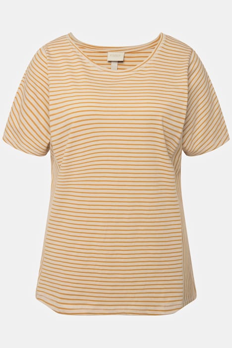 T-Shirt, Streifenmix, Rundhals, Halbarm, Biobaumwolle