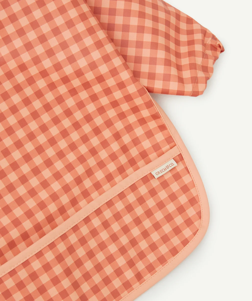 GRECH & CO.BAVOIR À MANCHES LONGUES EN FIBRES RECYCLÉES ET IMPRIMÉ À CARREAUX ROUGES