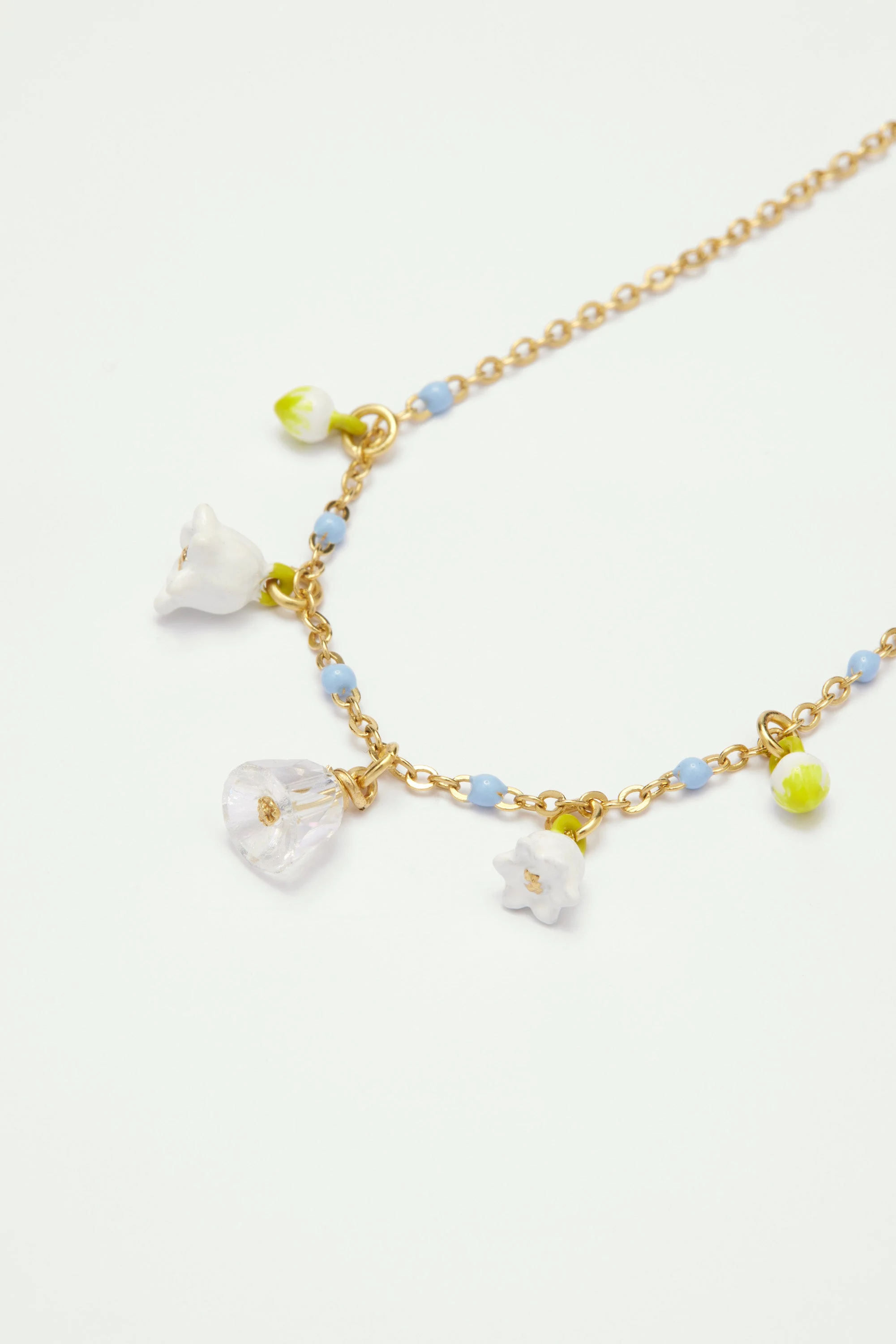 Bracelet fin brins de muguet | Blanc