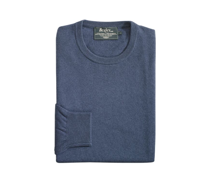 Pull homme laine col rond Bleu Pétrole - CONAN