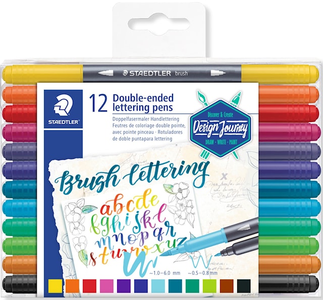 Brush Letter Duo Brushpens 12 stk Staedtler