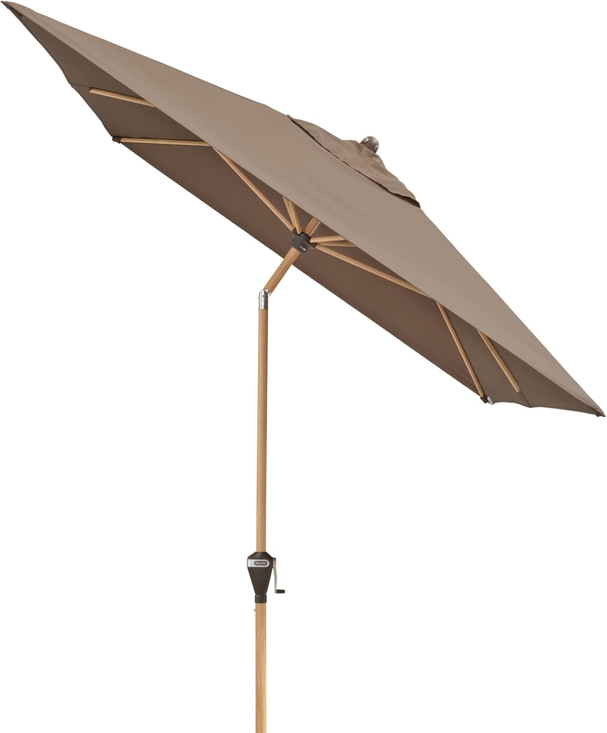 Doppler Kurbelschirm 'Alu-Wood Ultra', Greige, ca. 300 x 200 cm