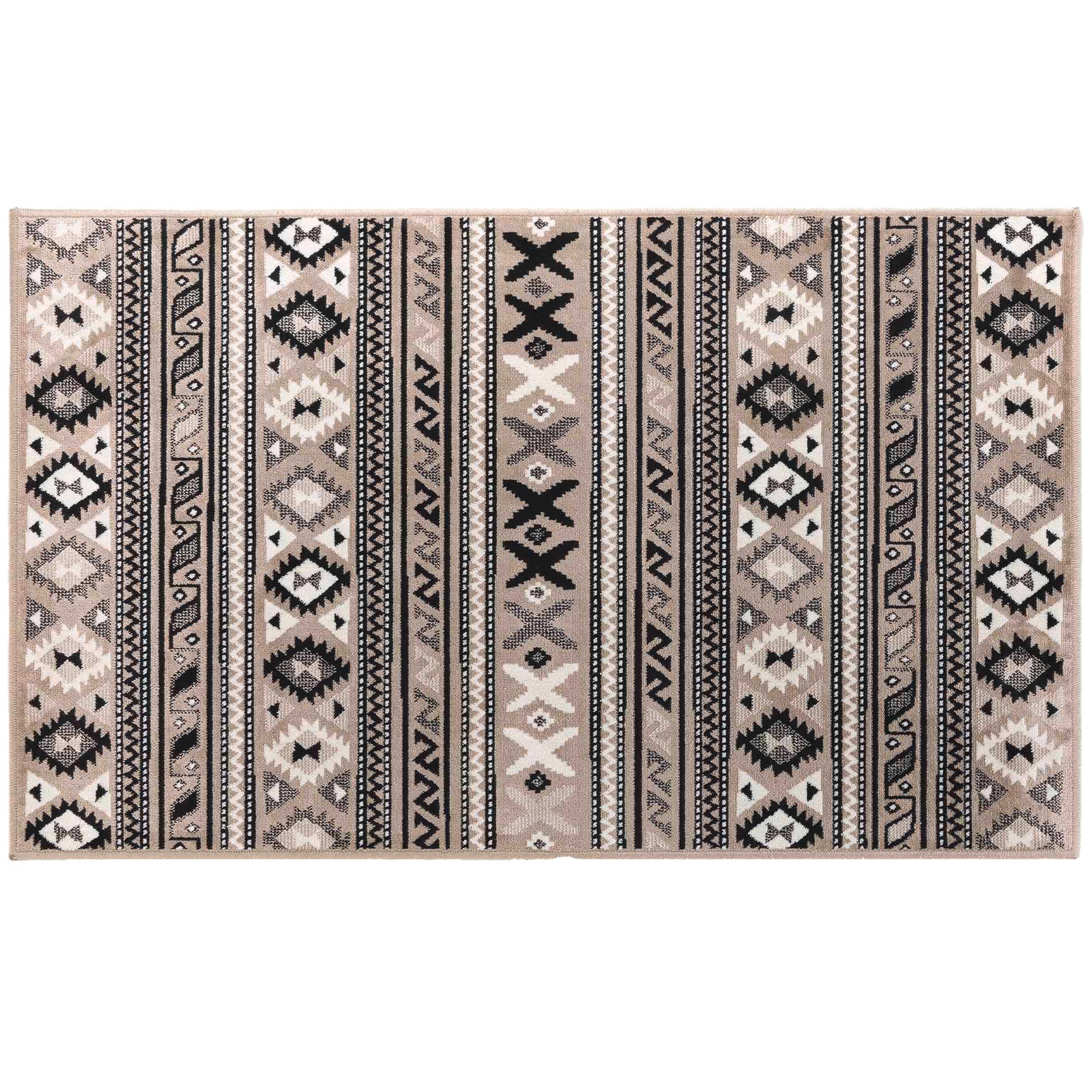 TAPIS RECTANGLE 68X110CM VISCOSE TISSEE SAKARI TAUPE