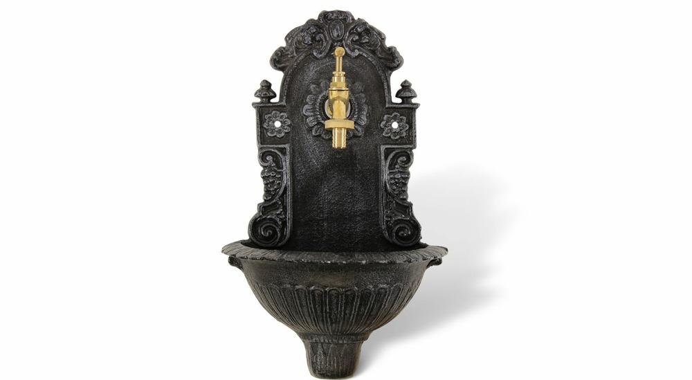 Fontaine de jardin fonte gris 24.5x12.5x40cm