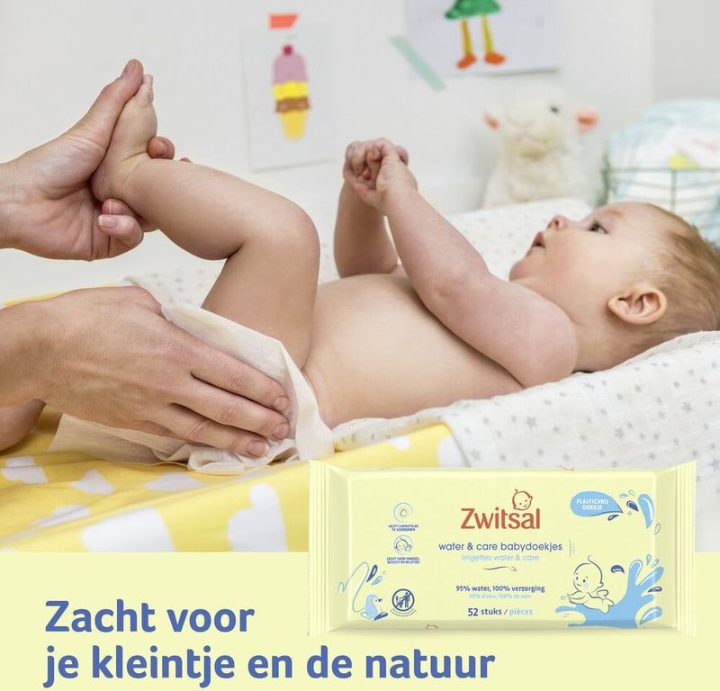 Zwitsal Water & Care Billendoekjes met zachte Zwitsal geur - 624 doekjes - Voordeelverpakking