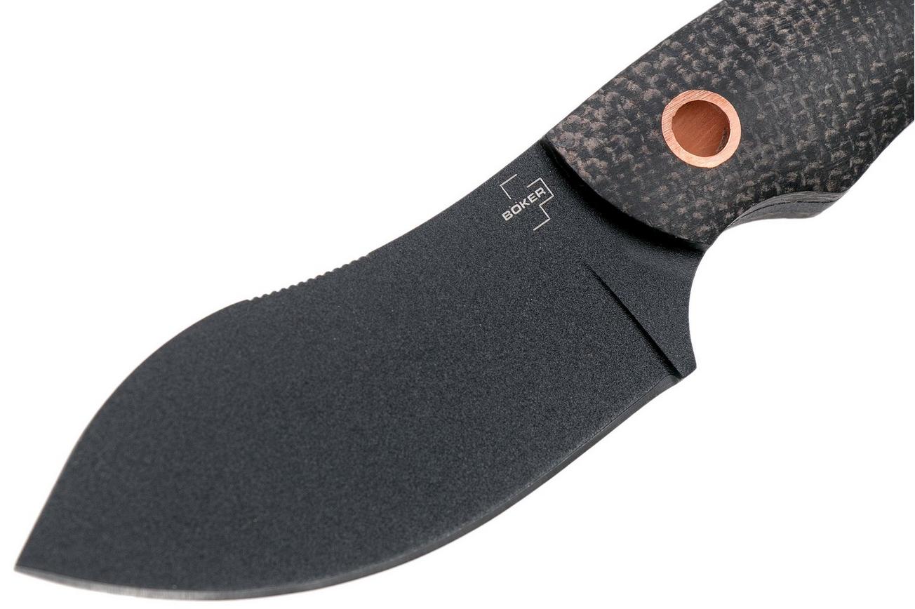 Böker Plus Nessmi Pro 02BO018 Black Micarta Copper vaststaand mes, Jesper Voxnaes design